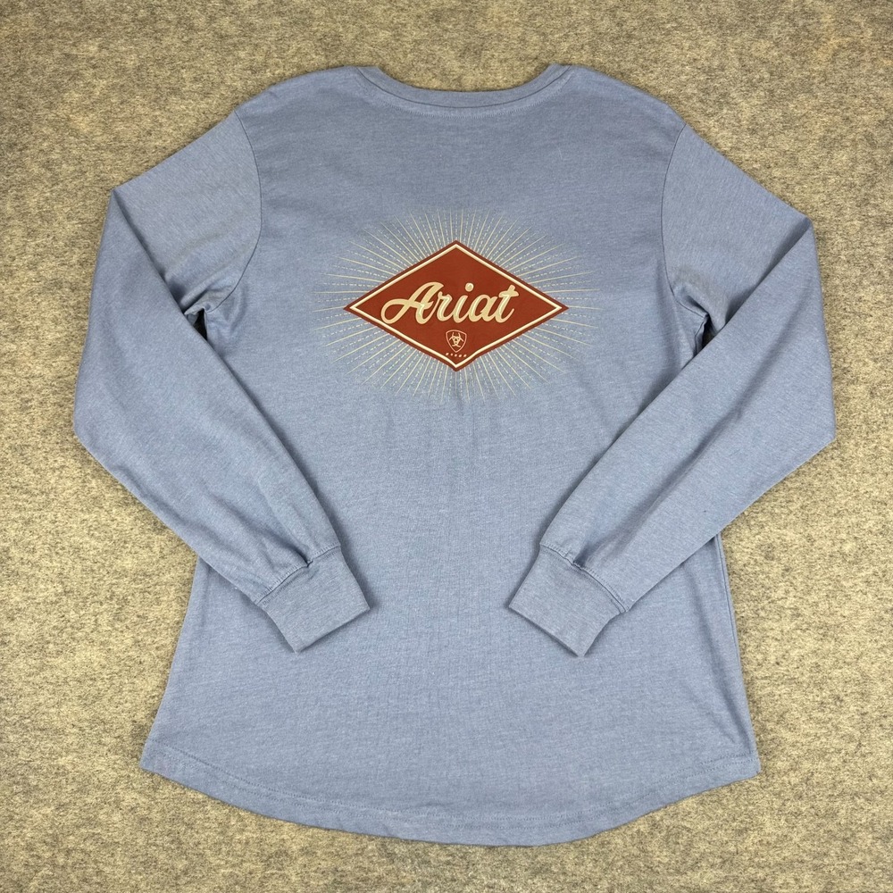 Ariat Rebar Cotton Strong Diamond Shirt Long Sleeve Colony Blue Womens Medium M